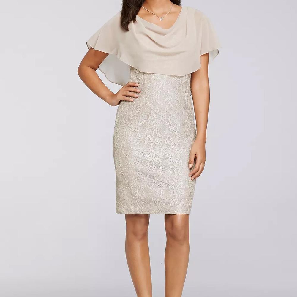Elegant Beige Lace Dress